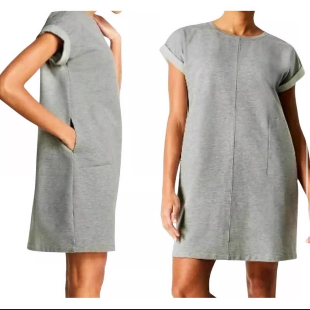 J. Jill Fit Cotton Blend Short Sleeve Shift Dress Sz S Relaxed Fit With Pockets